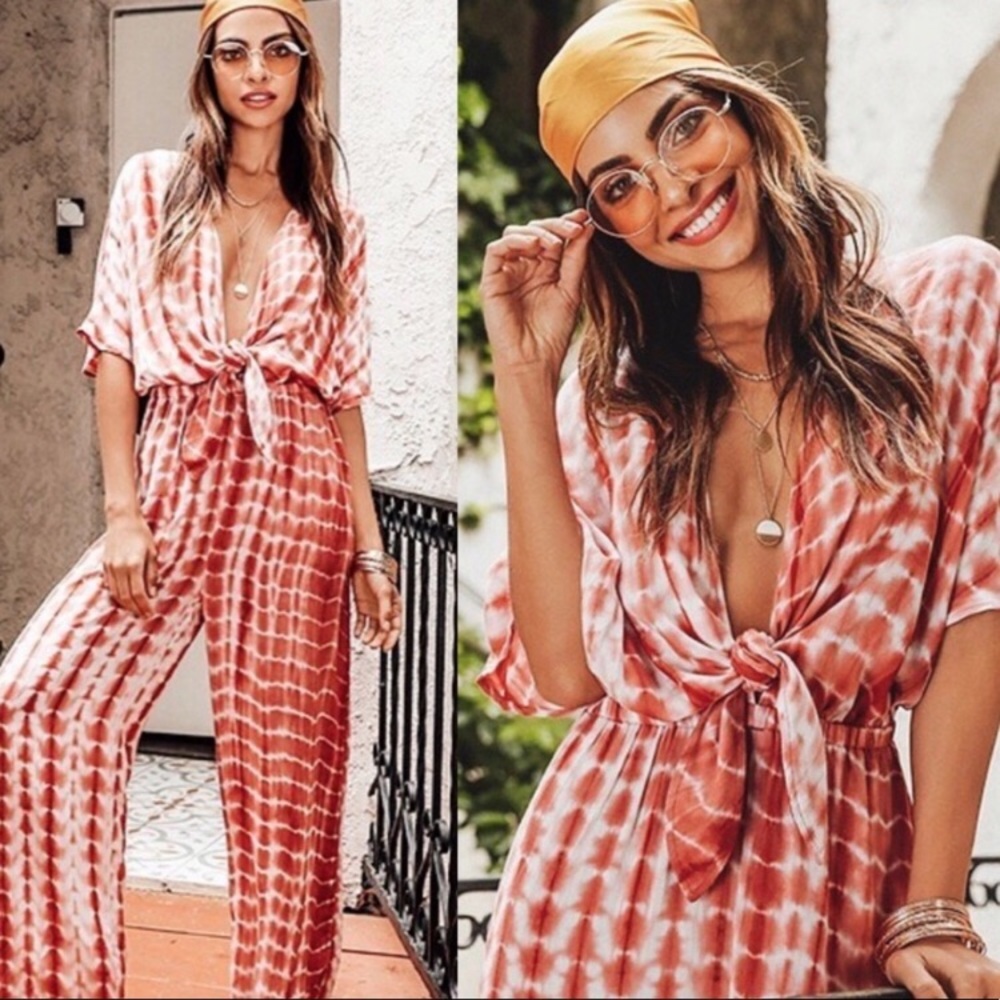 Tie die Jumper with tie front